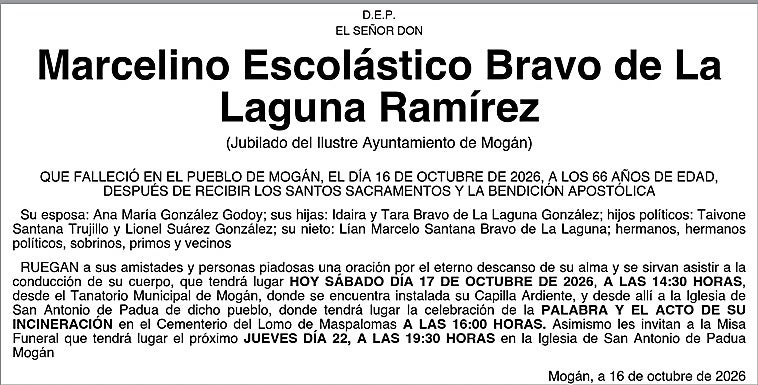 Marcelino Escolástico Bravo de La Laguna Ramírez