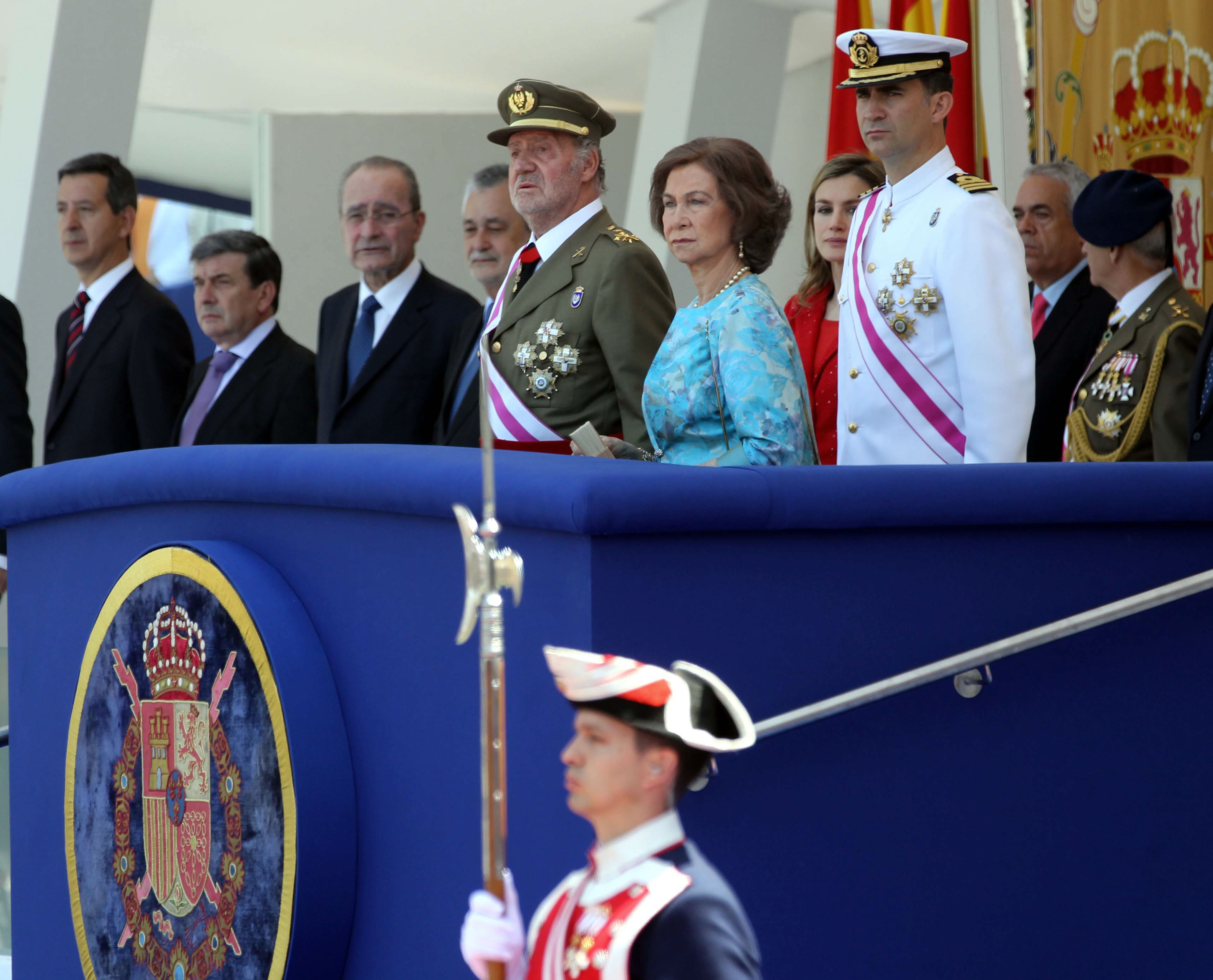 Última visita a Málaga (2011).. Su última visita a Málaga fue en 2011, en el acto del Día de las Fuerzas Armadas que se celebró en el Paseo del Parque.