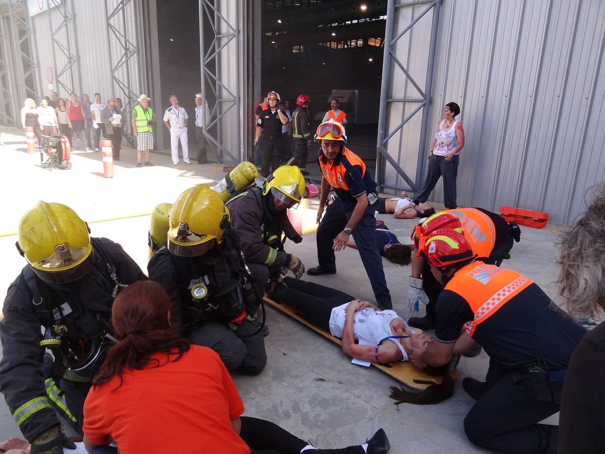 Fotos del simulacro realizado en el Palacio de Ferias