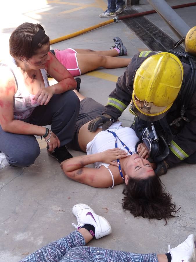Fotos del simulacro realizado en el Palacio de Ferias