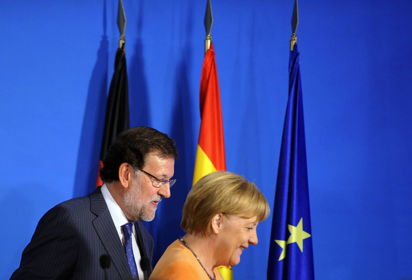 Merkel y Rajoy, dos peregrinos en Santiago