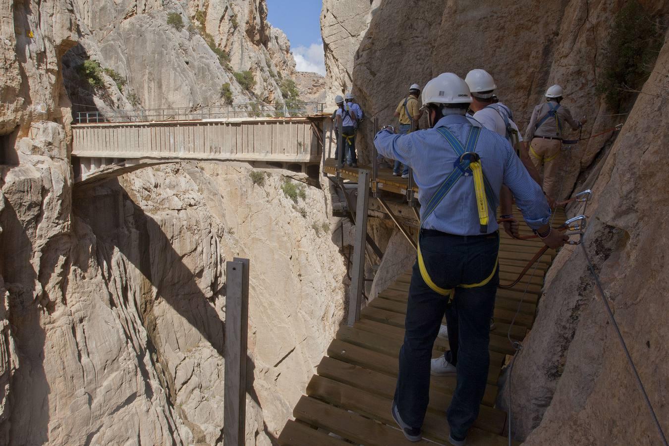Fotos del avance de las obras en el Caminito del Rey