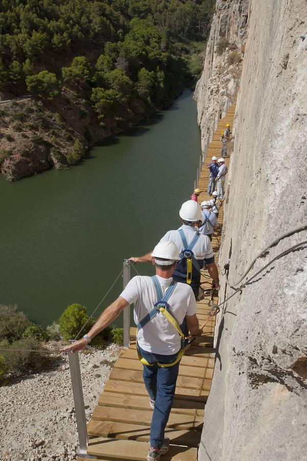Fotos del avance de las obras en el Caminito del Rey