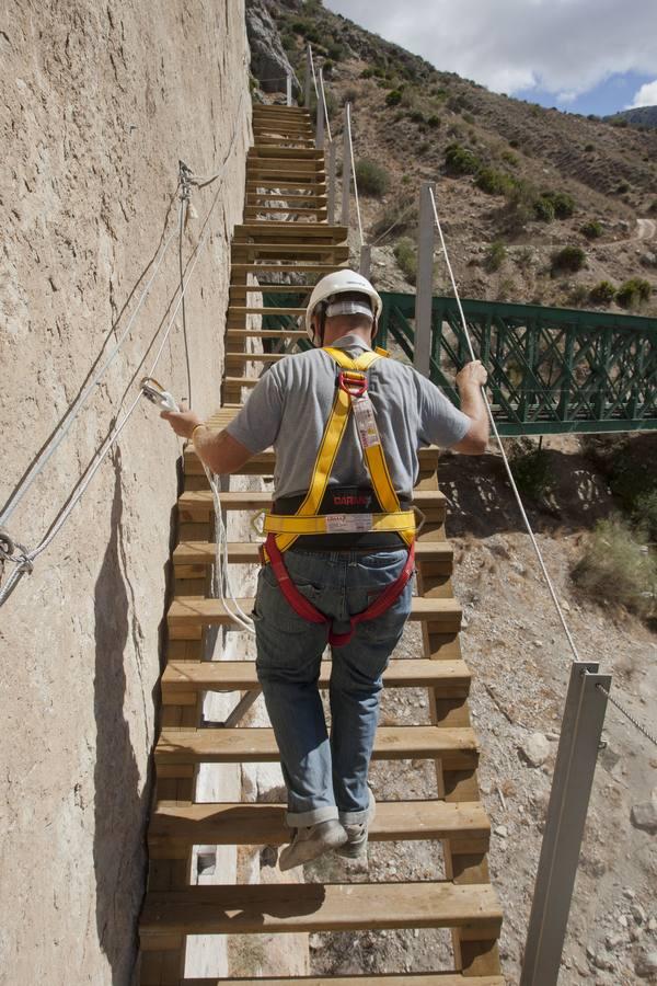 Fotos del avance de las obras en el Caminito del Rey