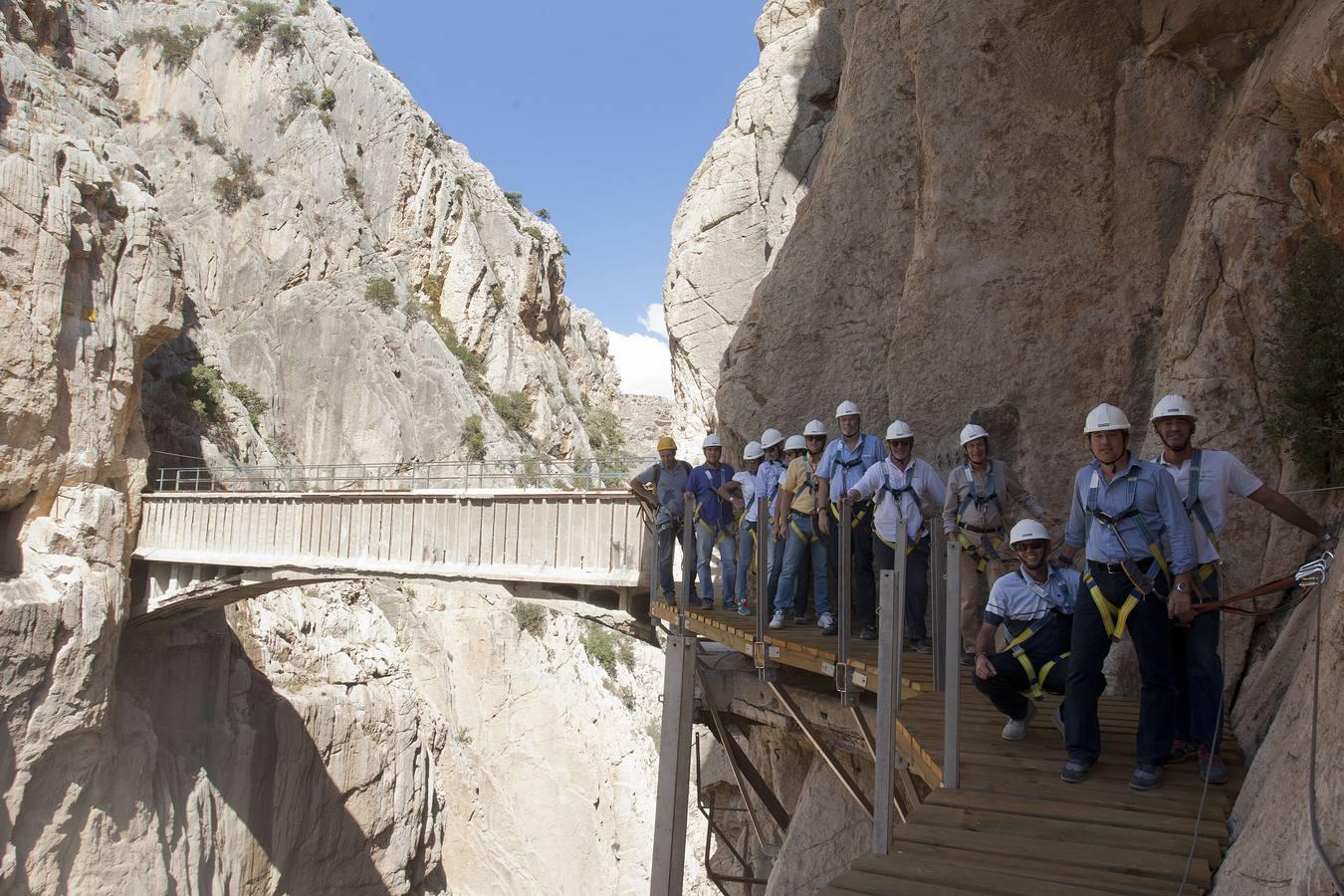Fotos del avance de las obras en el Caminito del Rey