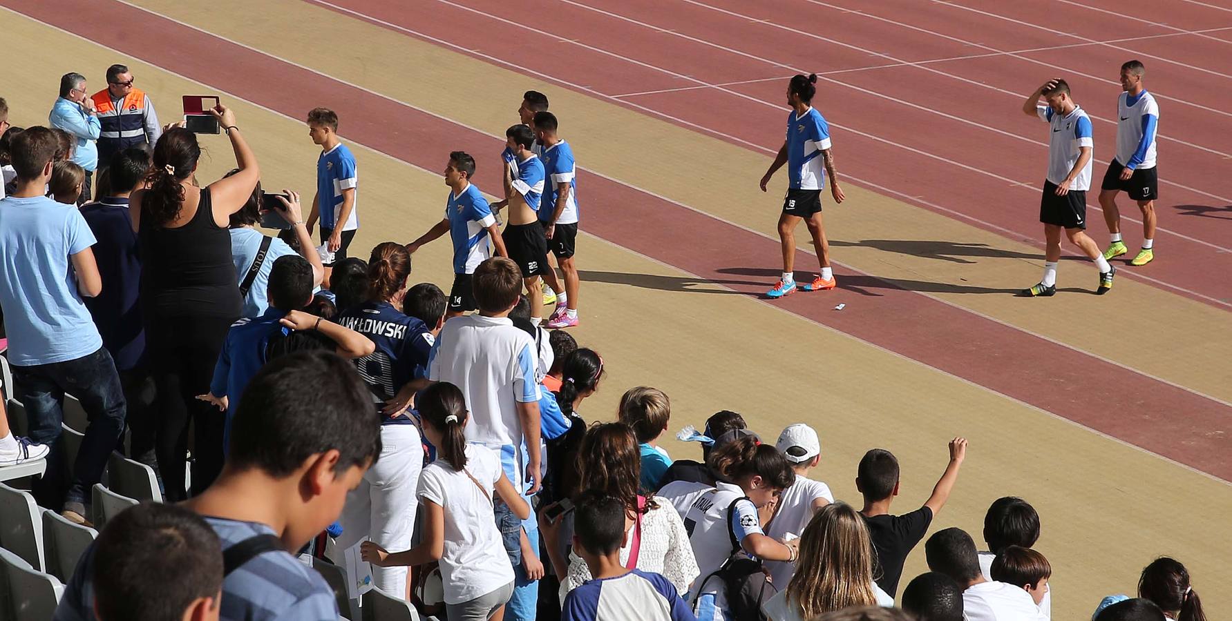 Los niños, con el Málaga