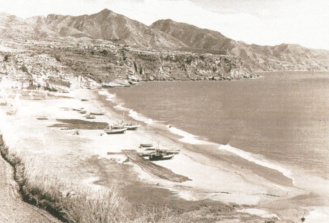 Playa de Burriana en los años 60.