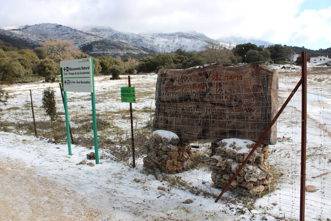 Nieva en distintos puntos de la Serranía de Ronda