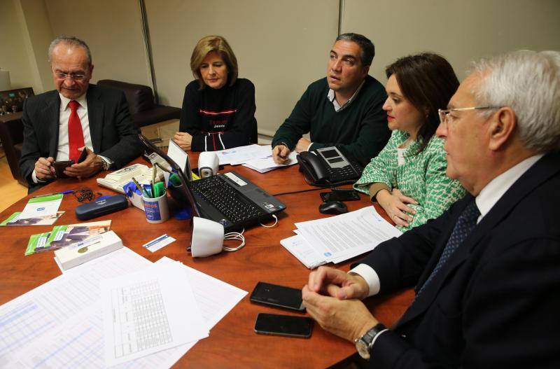Representantes del PP en Málaga, a la espera de los resultados.