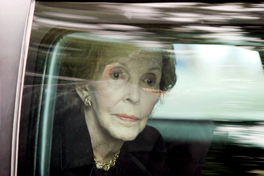 Nancy Reagan, en una imagen de 2004 tras el funeral por su marido, Ronald Reagan.