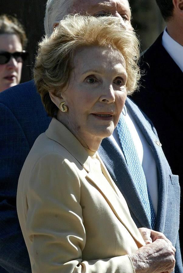 Nancy Reagan, durante la celebración del 93 cumpleaños de Ronald Reagan en el año 2004 en Simi Valley, California.