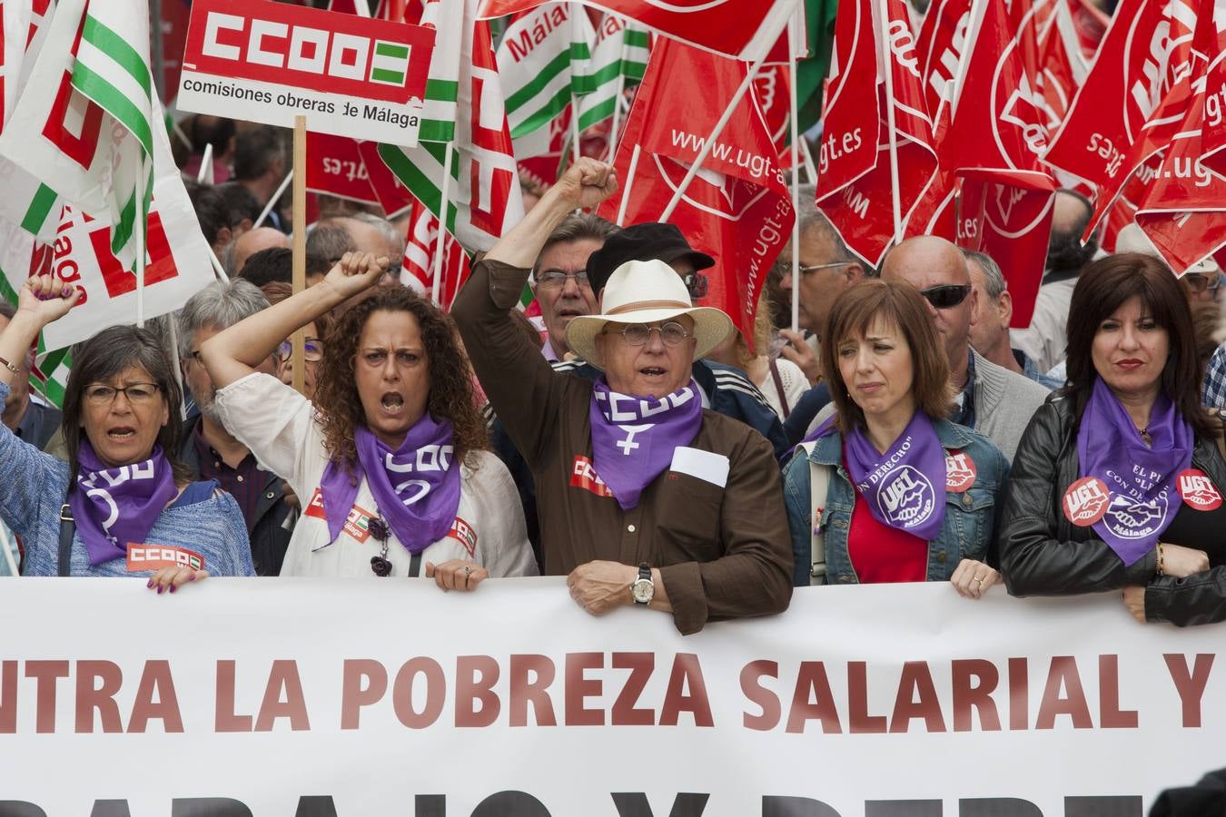 La manifestación del 1 de mayo de Málaga, en imágenes