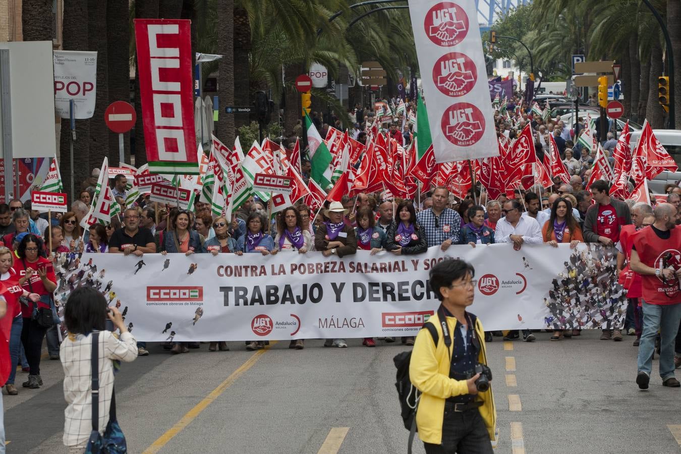 La manifestación del 1 de mayo de Málaga, en imágenes