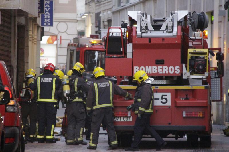 Incendio en la calle Nueva de Málaga