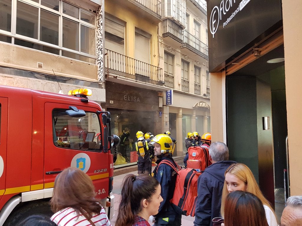 Incendio en la calle Nueva de Málaga