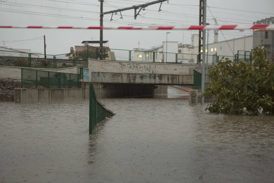 La tromba de agua en Málaga se ceba con Cártama