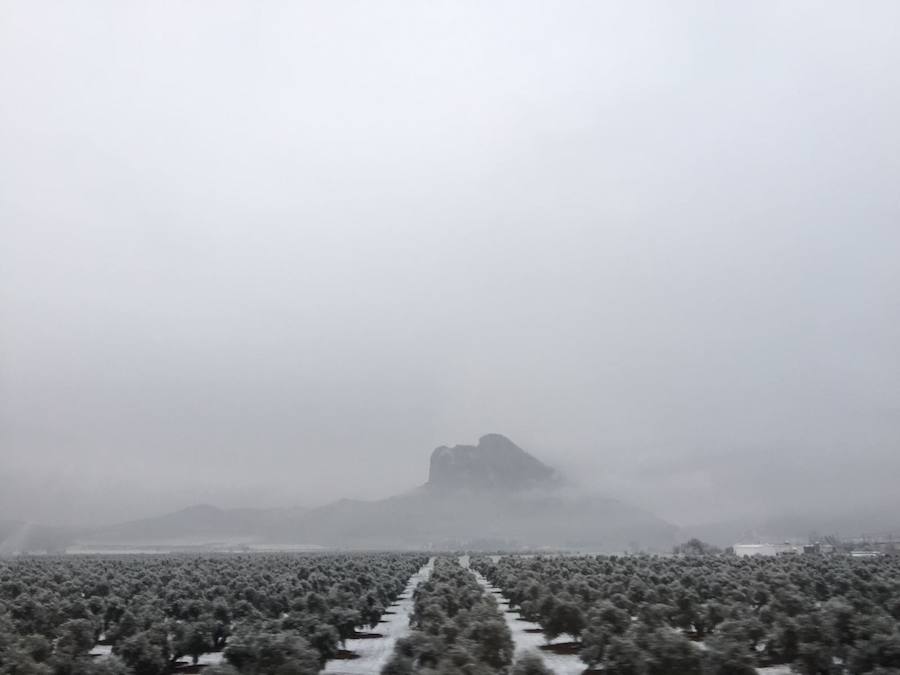 La nieve cubre los Dólmenes de Antequera y su entorno