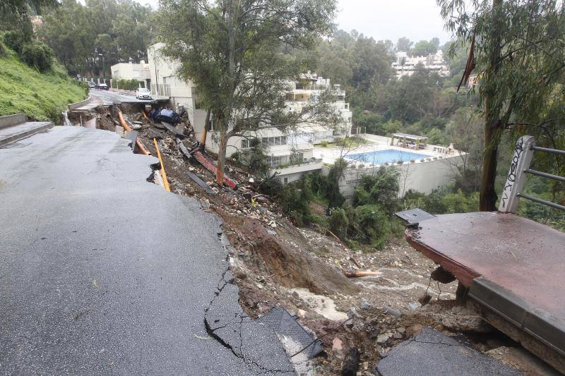 Los efectos de la tromba de lluvia y granizo, en fotos de Fernando González