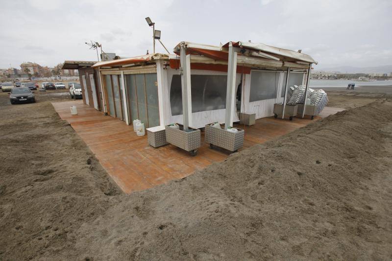 Fotos de los efectos del temporal en las playas de Málaga capital