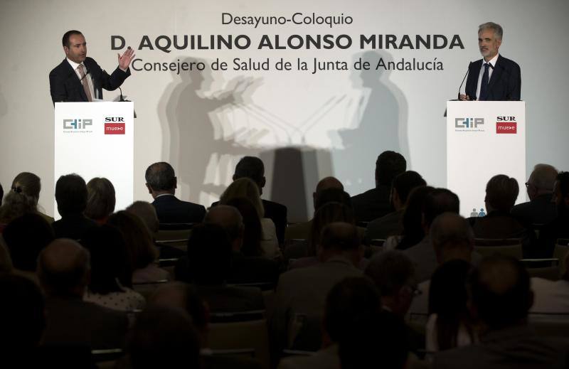 Fotos del coloquio con el consejero andaluz de Salud, Aquilino Alonso