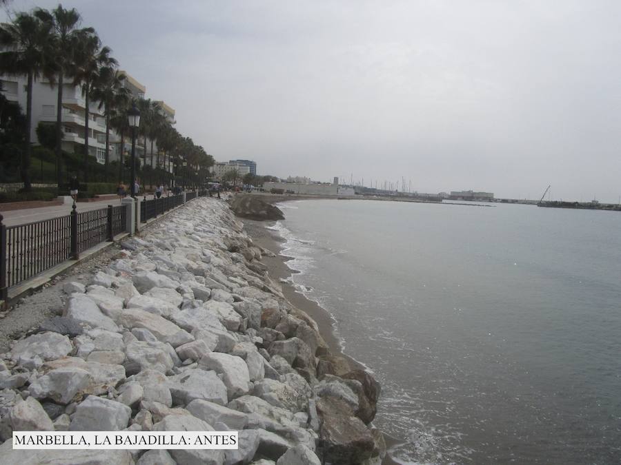 Así estaban y así se encuentran en la actualidad las playas de la provincia de Málaga tras los trabajos de mejora realizados tras los temporales.