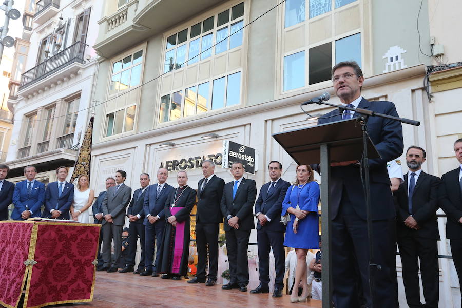 El acto se ha celebrado en la plaza de la Constitución al no poder hacerlo el Miércoles Santo