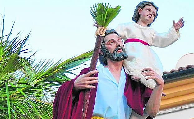 San Cristóbal, durante la procesión del año pasado. 