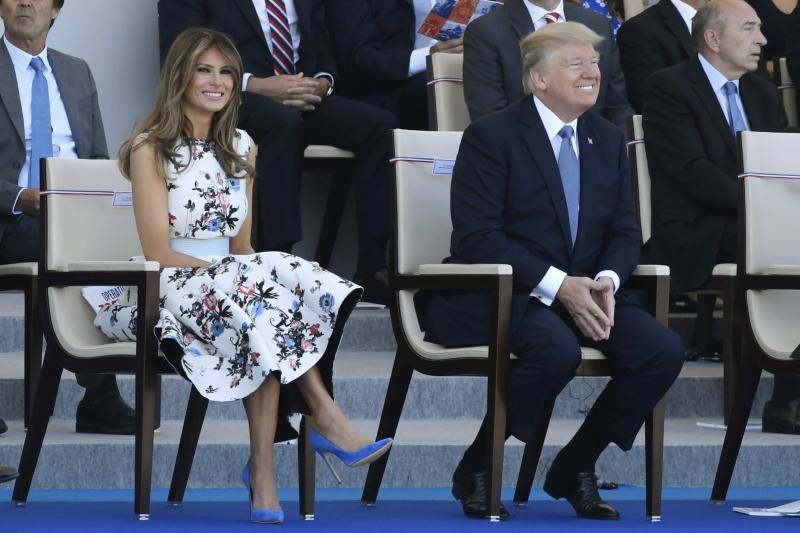 La Fiesta Nacional francesa contó con la asistencia del presidente de los Estados Unidos en conmemoración del centenario de la entrada de Estados Unidos en la Primera Guerra Mundial junto a Francia y al resto de los aliados.