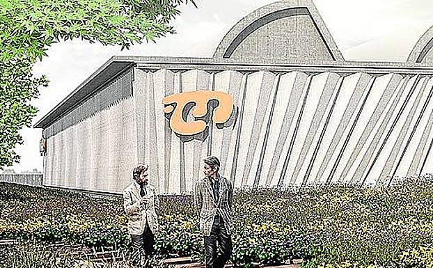 Fachada inspirada en una tela plisada. 