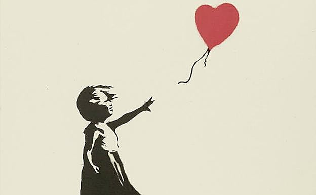 La obra 'Balloon Girl' del grafitero británico Banksy. 
