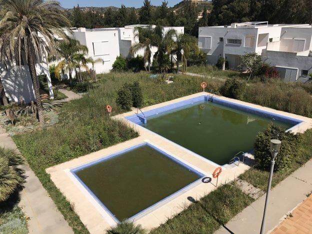 La piscina del hotel del CIOMijas se ha convertido en una ciénaga. :: i. gelibter