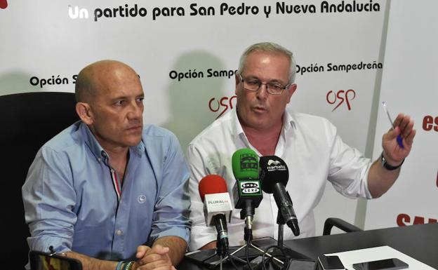 Manuel Osorio y Rafael Piña, anoche en la sede de OSP en San Pedro. 