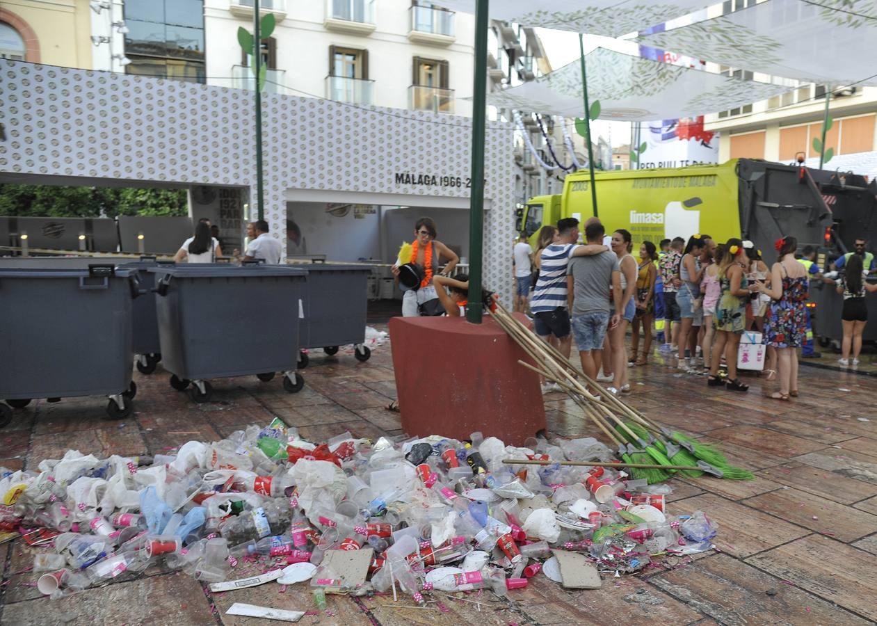 Así quedó el Centro tras la primera jornada de la Feria de Málaga 2017