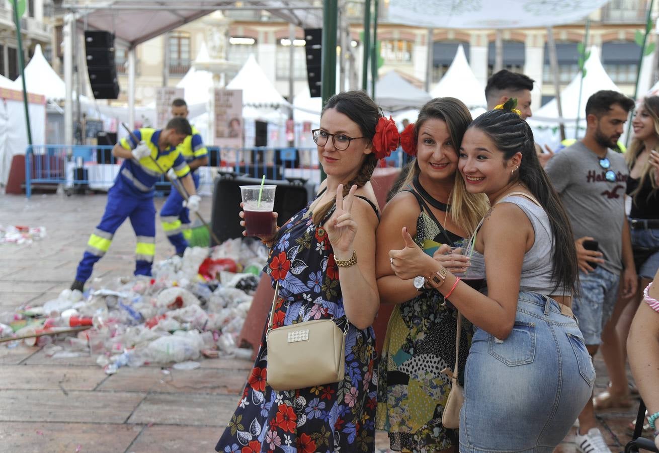 Así quedó el Centro tras la primera jornada de la Feria de Málaga 2017