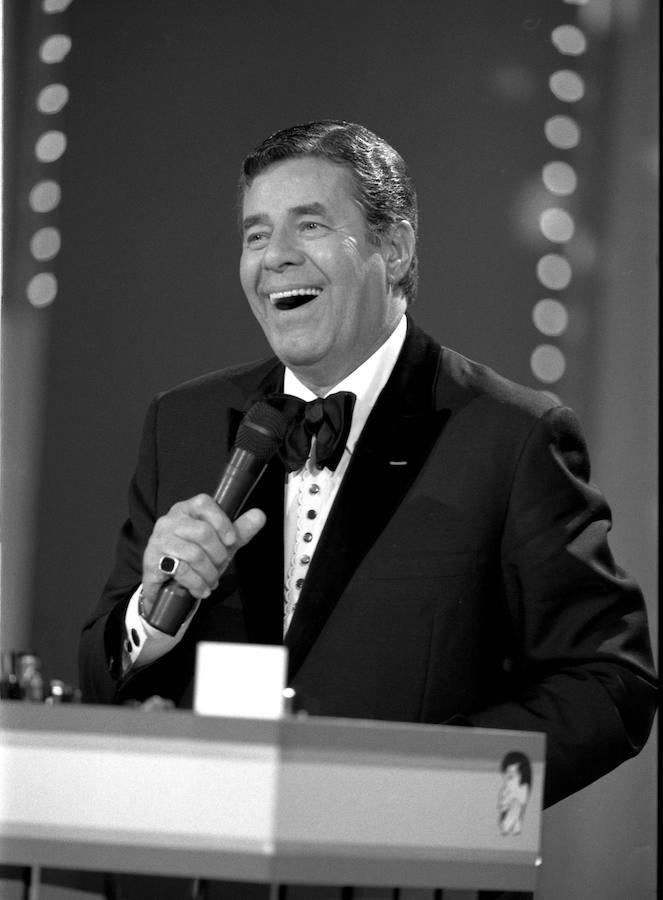 Jerry Lewis en el MDT Telethon en el Hotel Sahara en Las Vegas en 1993.