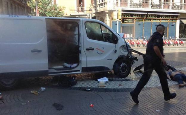 Uno de los heridos en las Ramblas.