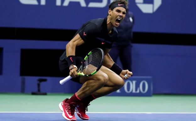 Rafa Nadal celebra su victoria.