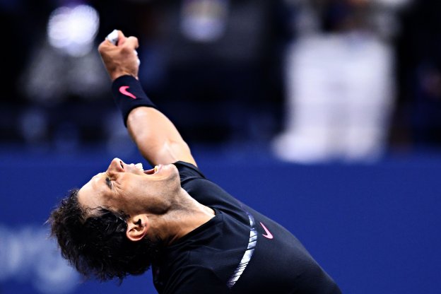 Nadal, en un gesto de euforia tras un nuevo pase a la final de un torneo de Grand Slam. :: JEWEL SAMAD. AFP
