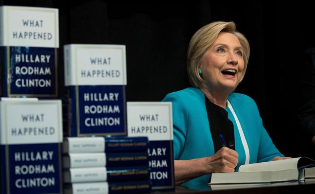 Hillary Clinton durante la presentación de su libro en Nueva York.
