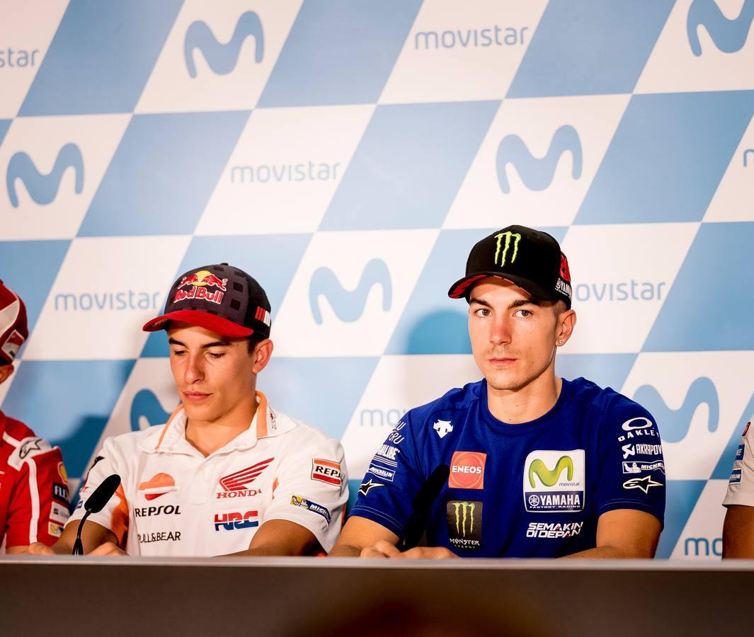 Marc Márquez y Maverick Viñales, en el circuito de Motorland.