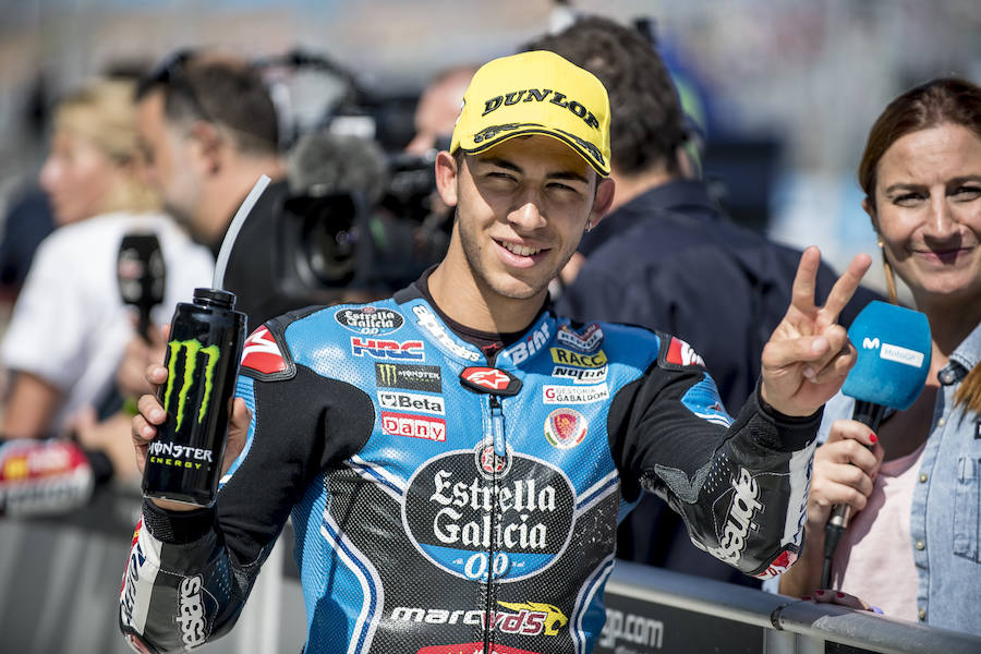 Maverick Viñales firmó la pole en MotoGP, Miguel Oliveira fue el más rápido en Moto2 y Jorge Martín marcó el paso en Moto3.