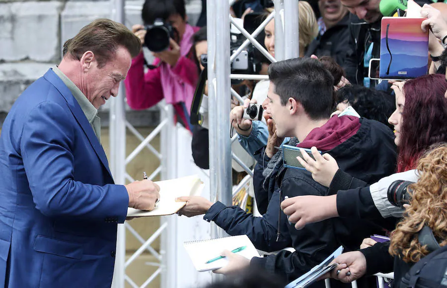 Imágenes de la jornada de ayer en el Festival de Cine de San Sebastián, que contó con la presencia del famoso actor Arnold Schwarzenegger. 