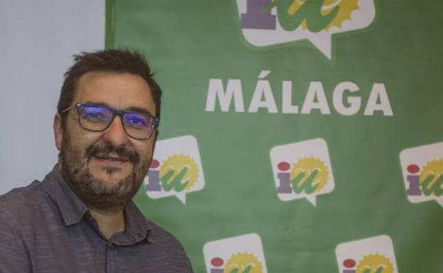 Ahumada, en la sede de IU, antes de la entrevista