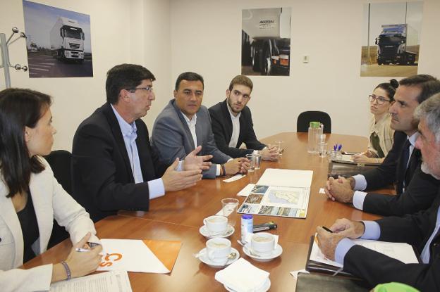 Marín, durante la reunión en Antequera.