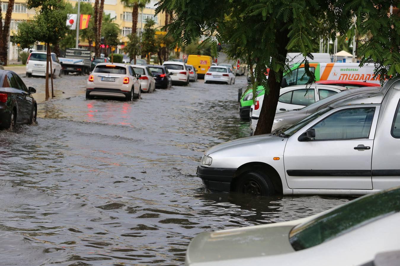 La tromba de agua y la tormenta eléctrica que ha sorprendido a la provincia durante la madrugada y lo que va de mañana, más fuerte de la que inicialmente estaba prevista, ha dejado ya acumulados de más de 50 litros por metro cuadrado en el interior