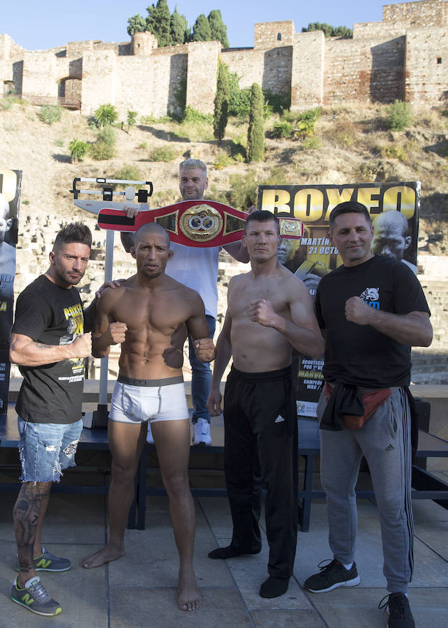 Málaga capital acoge el pesaje oficial de la velada internacional de boxeo que se desarrollará el sábado en el Palacio de los Deportes Martín Carpena.