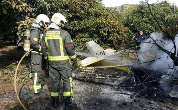 Estado en el que quedó la avioneta tras el grave accidente de enero en el aeródromo. 