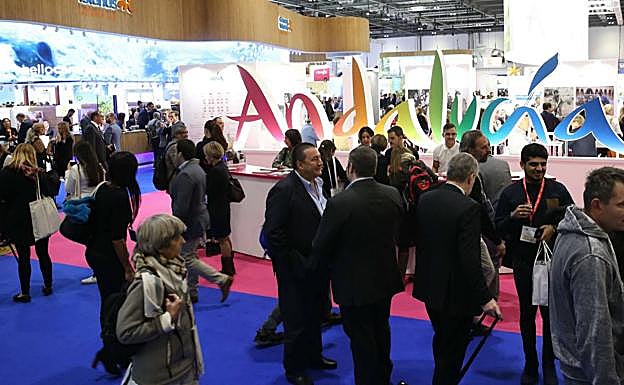 Vista del expositor de Andalucía en la pasada edición de la WTM de Londres.