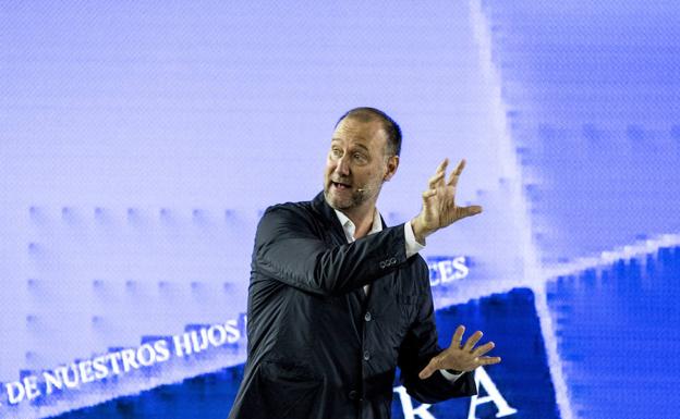 Pedro García Aguado, durante la conferencia