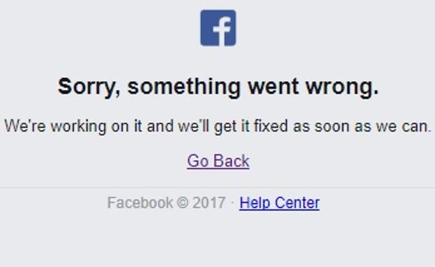 Nuevo #FacebookDown: 'Something went wrong'. ¿Otra caída de Facebook?